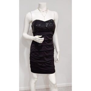 Speechless Junior'sBlack Sequin Ruched Party Cocktail Mini Dress Size 9